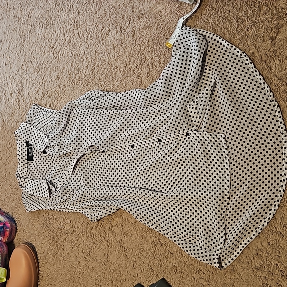 Ana sheer polka dot blouse